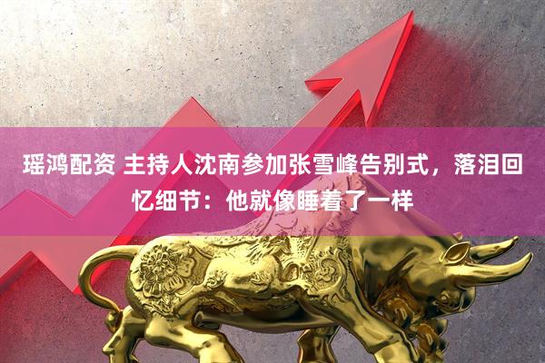 瑶鸿配资 主持人沈南参加张雪峰告别式，落泪回忆细节：他就像睡着了一样
